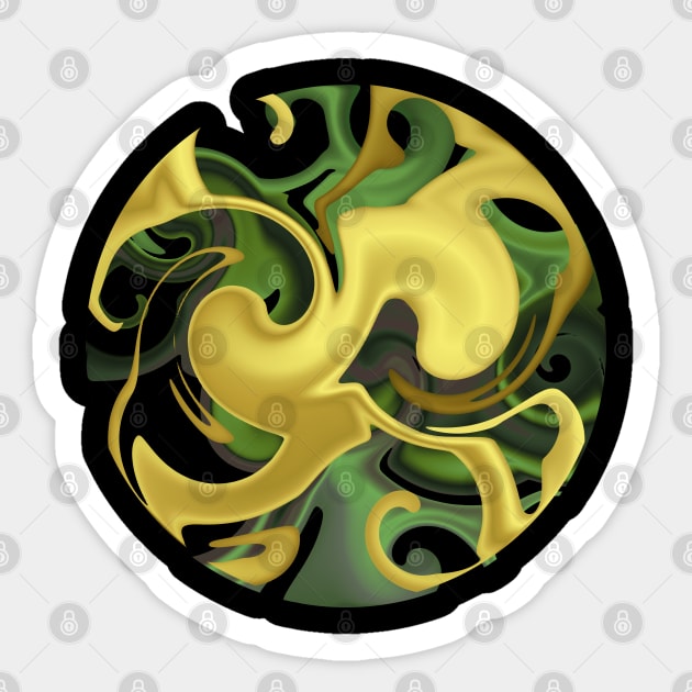 gold & green emerald, abstract Sticker by rh_naturestyles